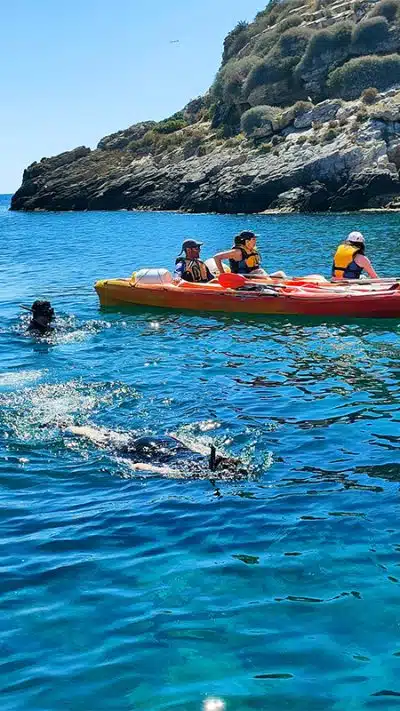 Kayak Guiado + Snorkel en la Reserva Marina Isla de Los Colomos, Murcia Kayak Guiado + Snorkel en la Reserva Marina Isla de Los Colomos, Murcia